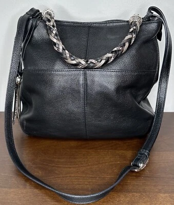 Bolso de Mano Brighton Bahamas Negro Barbados Asa Superior Bolso Bandolera Cuero Serpiente Foto 1 de 4