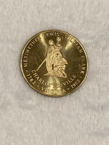 1962 Charlottesville, VA, vergoldete Bronze Vintage Sammlerstück 50 Cent Lewis & Clark - Bild 1 von 6