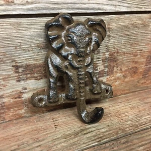 Cast Iron ELEPHANT Towel Hanger Coat Hat Hooks Key Rack Hook CIRCUS DUMBO Bama - Picture 1 of 4