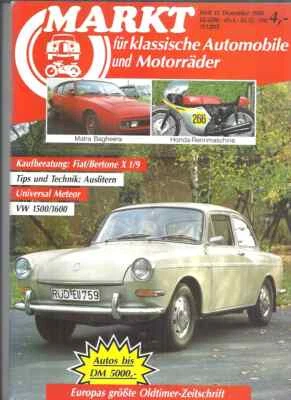 Markt für klassische Automobile und Motorräder Heft 12 Dezember1988 gut erhalten - Bild 1 von 3