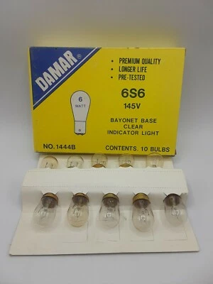 Box of (10) Genuine NOS DAMAR 1444B 6W 145V bulbs  - Image 1 of 3