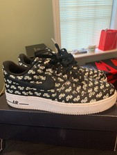 Nike Air Force 1 07 QS Logo All Over Sz 10 Black Yeezy
