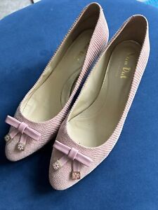 Van Dal  Ladies Court Shoes size 6.5 Leather Pink Bow Kitten Heel