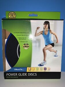 NIB GOLD'S GYM "Power Glide Discs" w/Workout DVD - Works Hard & Carpet Surfaces