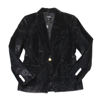 Blazer Helena Colección J.Crew Nuevo con Etiquetas en Chaqueta de Pana Metálica Negra 6 $398 Foto 1 de 4