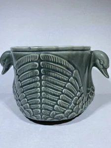 Ceramic Jardinière Cachepot Swan Planter 5.5” X 10”Wide - Picture 1 of 12
