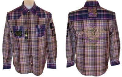 Nuevo con etiquetas Camisa Para Hombres Christian Audigier Mangas Largas Perla Presionada Botón Nueva Foto 1 de 4