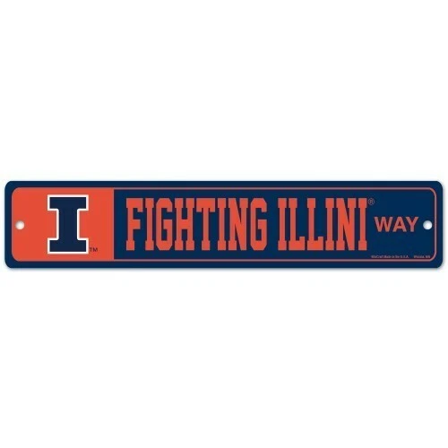ILLINOIS FIGHTING ILLINI WAY 3.75 x 19 NCAA Wall Display Street Sign Decoration - Image 1 of 1