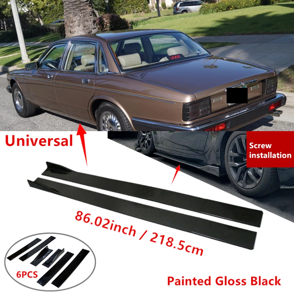 86" For Jaguar Vanden Plas 82-94 Side Skirt Lip Extension Splitter Rocker Panel Foto 1 de 4