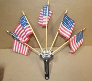 Accessary 5 American 48 Star Flags & Holder for vintage cars, trucks - Picture 1 of 3