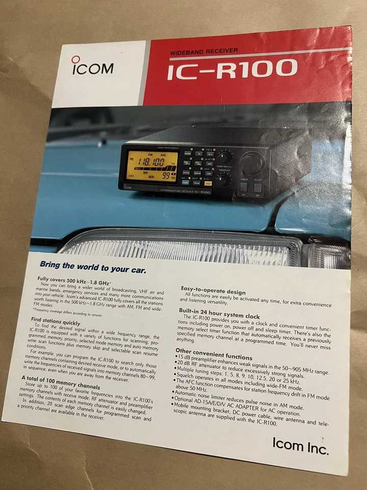 Icom IC-R100 ORIGINAL SALES BROCHURE - Image 1 of 1