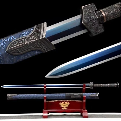 Blue Dragon Chinese Han Dynasty Jian T10 Steel Double Edge Sword - Image 1 of 4
