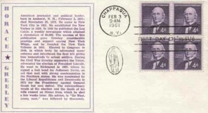 1177   4c  HORACE GREELEY  - Von Ohlen cachet - Block of 4 - Picture 1 of 1