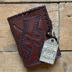 5" Leather Indra Emboss Vintage Pocket Travel Journal Sketchbook Diary Notebook - Picture 1 of 12