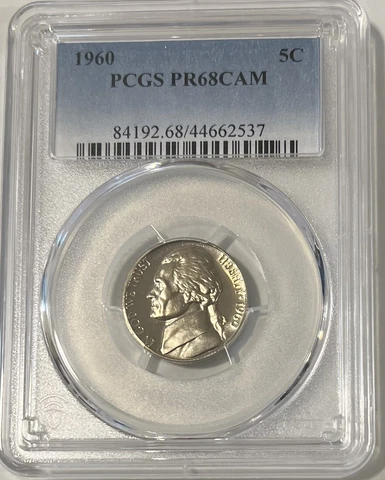 1960 Jefferson Proof Nickel PCGS PR68CAM Cover