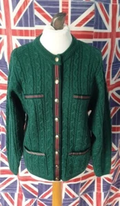 Vintage Ladies Country Casuals Green 50% Wool 50% Acrylic Cardigan Size Small - Picture 1 of 14