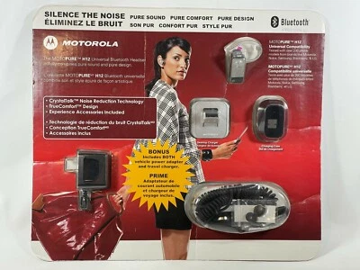 Motorola Motopure H12 Bluetooth Headset crystalTalk & CAR & Travel CHARGER Kit - Image 1 of 4