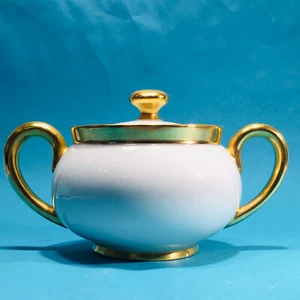ANTIGUO DELINIERES & CO LIMOGES D & C Porcelana Redonda Cuenco Dorado FRANCIA - Imagen 1 de 21