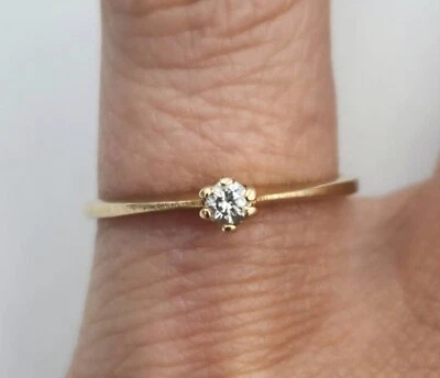 14k Yellow Gold .07ct Diamond Engagement Ring, Size 4.75 - Image 1 of 4