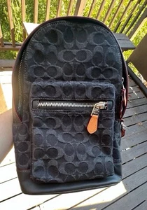 NWT COACH West Pack Black Denim Crossbody CO913 Authentic - Picture 1 of 8