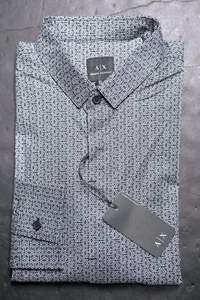 Armani Exchange A|X Herren Slim Fit Dunkelblau Baumwolle Mode Hemd M - Bild 1 von 7