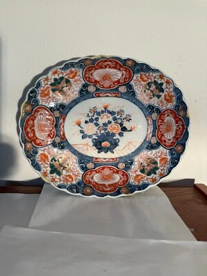 CARGADOR/PLACA IMARI PORCELANA ANTIGUA JAPONESA Foto 1 de 4
