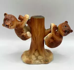Ceramic Bears Hanging On A Tree Salt + Pepper Set By Victoria Ceramics Japan - Picture 1 of 8