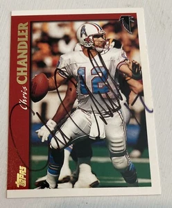 Chris Chandler Auto Signed 1997 Topps Card Oilers Falcons - Picture 1 of 1