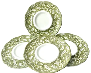Platillo de colección para taza plana de 6 pulgadas verde renacentista de J & G Meakin precio por cada uno - Imagen 1 de 4