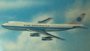 NOS Pan Am 747 Postcard Clipper Boeing Jet Plane Unposted Unused 1960s - Picture 1 of 3