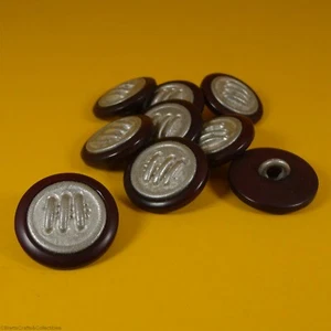 "3 Stitch" Silver Metal Center Buttons - Shank Buttons (9 per bag) (21mm x 5mm) - Imagen 1 de 6