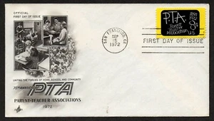 USA, SCOTT # 1463, ARTCRAFT FDC COVER - PTA PARENT-TEACHER ASSOCIATIONS 1972 - Picture 1 of 2