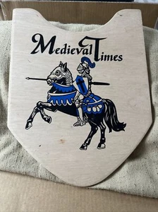 Vintage Medieval Times Dinner Tournament Souvenir Shield. 15”x11”. Blue - Picture 1 of 9