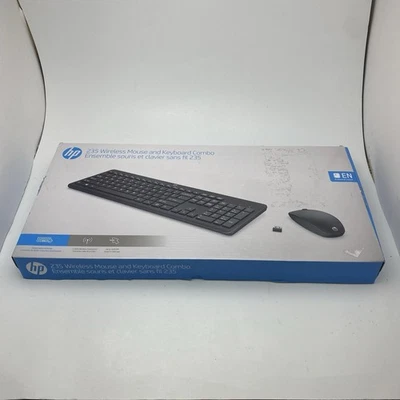 Combo de mouse y teclado inalámbricos HP 235, negro 1Y4D0AA#ABA probado funciona Foto 1 de 4