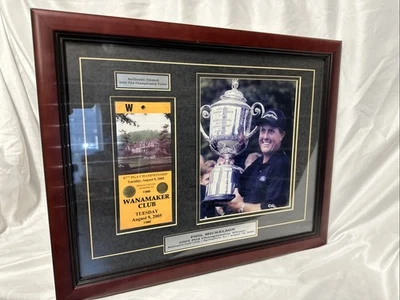 Phil Mickelson Enmarcado Auténtico 2005 PGA Campeonato Boleto Collage Certificado de Autenticidad Golf Foto 1 de 4