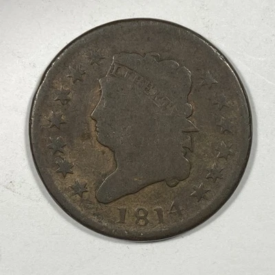 1814 Classic Head Large Cent .01. Net Very Good. - Image 1 of 3