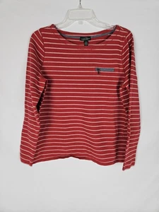 Ralph Lauren LRL Fudsie Top Größe Large gestreift rot Ton Strick Reißverschlusstasche - Bild 1 von 6