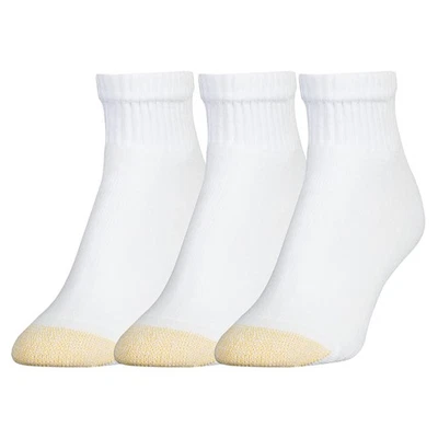 Calcetines de cuarto Ultratec para mujer, 3 pares, blancos, medianos Foto 1 de 2
