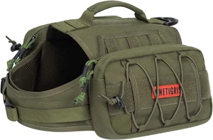 Dog Backpack for Hiking Nylon Dog Harness Backpack with Side Pockets for Large D - Picture 1 of 12