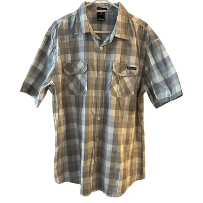 Enyce Men's Gray Grey White Short Sleeve Button Up Hip-Hop Y2K-Inspired 3XL - Image 1 of 4