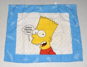 Vintage Pillow Case Sears Size Standard 1990 Bart Simpson Sweet Dreams Made USA - Picture 1 of 7