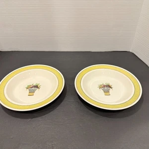 2 Wedgwood Directoire Fruit Basket Bowls Yellow Trim Etruria England - Picture 1 of 10