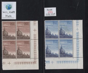 WC1_22489.VATICANO. Bloques 1953 ST. PETER'S DOME Juego de aire. Sc. C22-C23. MNH - Imagen 1 de 1