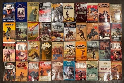 Lot 40 Westerns Vintage Books! Rare & Uncommon - L'amour, Compton, Johnstone - Image 1 of 4