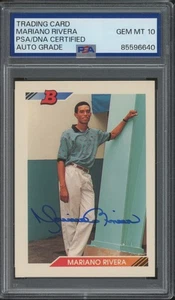 1992 Bowman #302 Mariano Rivera RC Rookie Autograph Gem Mint PSA/DNA 10 Auto - Picture 1 of 2