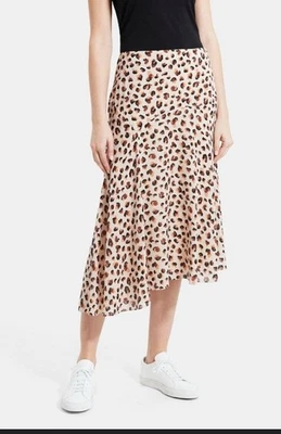 Theory brand Leopard Print Asymmetrical Midi Skirt  Bloomingdale’s   small/2 - Image 1 of 4