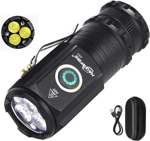 Outdoor camping Mini LED flashlight Type-C usb rechargeable powerful Black - Picture 1 of 9