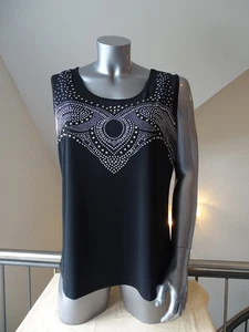 Top in Schwarz mit Steinchen beklebt von Mona Versandhandel Gr. 50 - Bild 1 von 10