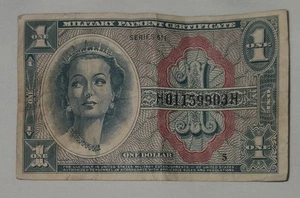 Series 611 $1 US Military Payment Certificate ** PAPER CURRENCY AUCTIONS - Picture 1 of 2