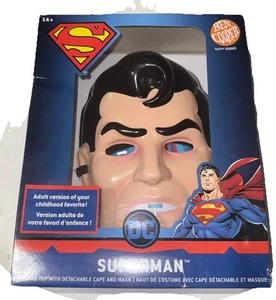 NEW 2022 REPRO SUPERMAN PLASTIC HALF MASK CLASSIC STYLE ADULT BEN COOPER COSTUME - Picture 1 of 5